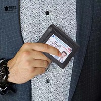 Dompet Tipis Bisnis OEM untuk Pria |   Dompet Kartu Kredit Kulit Sapi Minimalis Anti RFID Ringan