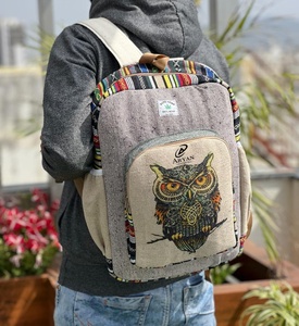 Nouveau design sacs pour ordinateur portable en chanvre sacs à dos durables nouveauté jute avec coton unisexe multi-usages sacs à dos de voyage - Product Image 1