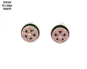 Pendientes de plata 925 con Zirconia cúbica, joyería de moda chapada en oro de 14K, joyería geométrica ostentosa de circonita cúbica, venta al por mayor - Product Image 1