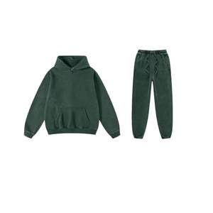 Conjunto de ropa para correr de invierno Unisex Color personalizado 100% algodón polar chándal Sudadera con capucha pantalones Jogger cordón transpirable - Product Image 6