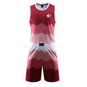 Uniforme de baloncesto transpirable personalizado al por mayor ropa deportiva para adultos conjunto de equipo 100% poliéster sin mangas todas las estaciones - Product Image 1