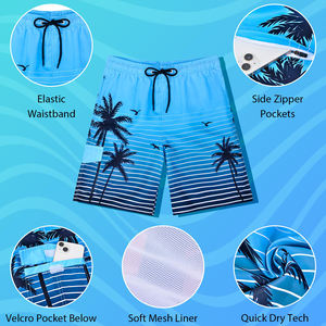Shorts de plage géniaux pour hommes avec tissu extensible, shorts de surf respirants et shorts de plage élégants pour l'été - Product Image 5