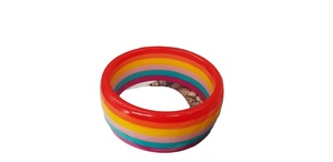 Best <b>Cute</b> Rainbow Acrylic Bangle Unisex Fashion Designer Stylish Jewelry Gift <b>Bracelet</b> Colorful Striped Design Anniversary Woman - Product Image 4