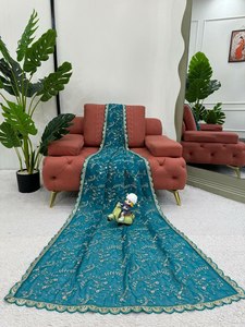 Exclusivo Último Venta Caliente Nuevo Diseñador Tibby Seda Material Color Azul SareeMayorista Precio En Surat Gujarat Para Tarifa Barata - Product Image 3
