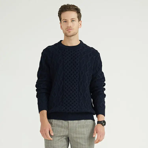 Hot Sale 2025 Men's 100% Cotton Anti-Pilling Winter <b>Pullover</b> <b>Sweater</b> Customized Front Logo High Quality Pakistan Manufacturer - Product Image 2