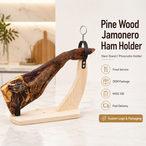Soporte para Jamón de Madera de Pino, Soporte para Prosciutto para Servicios de Alimentación, Paquete OEM, MOQ100, Entrega Rápida - Product Image 1