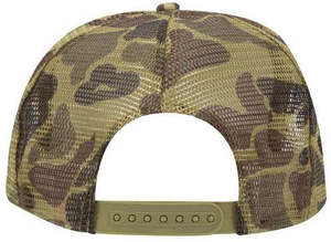 Gorra de camionero de espuma de malla personalizada frontal de 5 paneles de béisbol de alta calidad gorras de camionero de camuflaje en blanco - Product Image 3