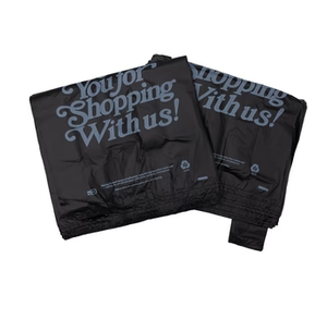 ถุงพลาสติกใสพร้อมที่จับสำหรับอาหารถุงใส่เสื้อยืดสีดำขอขอบคุณผู้ผลิต - Product Image 2