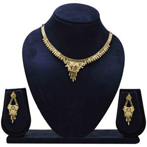 Joyería chapada en oro 14K 18K 24K de moda al por mayor, joyería de diseño floral indio tradicional, joyería de formación llena de oro de latón. - Product Image 1