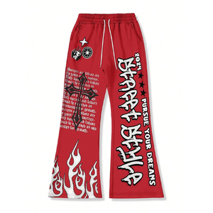 Pantalones Deportivos de Algodón de Color Personalizado al por Mayor, Pantalones Anchos Desgastados Personalizados, Ropa de Moda - Product Image 4