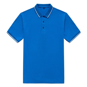 2025 coton homme personnalisé pour polos grande taille respirant bleu coton homme T-Shirt avec anti-rides caractéristique conception solide - Product Image 1