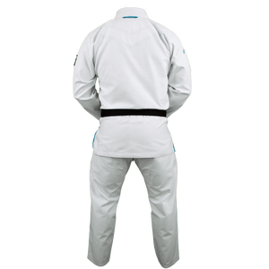 Kimono de Jiu Jitsu Brasileño de Alta Calidad, Blanco, Estilo Ice Wave, Uniforme Personalizado, 100% Algodón Preencogido, Tejido Pearl Weave - Product Image 2