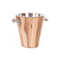 Refroidisseur de vin en bois naturel pur panier à glace dernière arrivée baignoire de boisson de couleur marron et argent pour la fête et le bar faits à la main