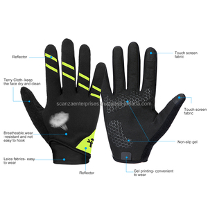 Gants de moto VTT personnalisés à doigts complets, respirants, réfléchissants, antidérapants, chauds en polyester, résistants à l'eau, pour les sports de plein air - Product Image 4