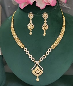 Collar Dorado CZ AD SKU AN 323 SG C3 - Product Image 1