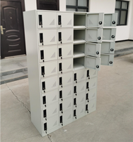 Casier de gym en acier à 32 portes personnalisé par l'usine de Luoyang, avec serrure à combinaison, portes à fermeture automatique, construction durable pour usage bureautique