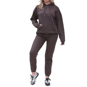 Survêtements à capuche de haute qualité surdimensionné en coton polaire 2 pièces ensemble pantalon survêtement personnalisé pour les femmes survêtements en gros - Product Image 1