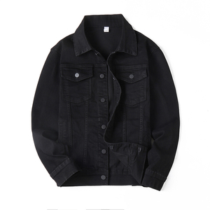 Veste en jean pour homme, style streetwear automne, personnalisable, avec col montant et capuche, style vintage, couleurs et tailles personnalisées, vente en gros - Product Image 6