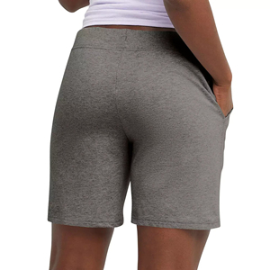 OEM/ODM <b>shorts</b> for women 100% Cotton jersey <b>short</b> haither grey colour <b>slim</b> fit High Quality breathable streatwear women's <b>shorts</b> - Product Image 2