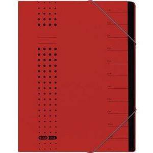 ELBA Chic Red DIN <b>A4</b> 320g/m Recycled Intensive Cardboard File <b>Folder</b> with 12 Compartments - Product Image 1