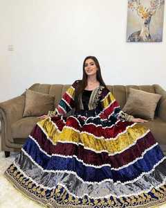 Robe afghane Kuchi faite à la main Robe tribale traditionnelle brodée pour femmes Afghani Robe longue taille multicolore pour robe pachtoune - Product Image 3