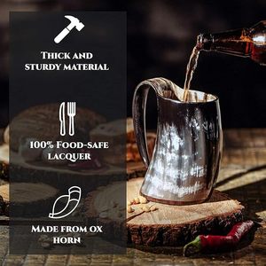 Taza para beber de cuerno de búfalo hecha a mano natural Taza taza de café y decorativa con asa y un vaso corto también - Product Image 5