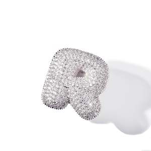 <b>Customized</b> Luxury Round VVS Moissanite Diamond <b>Ring</b> 18K Yellow Gold Hip Hop Style IGI Certified for Wedding - Product Image 2