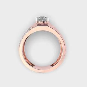 Élégante bague de mariage pour homme en or 14 carats de style chevalière avec ensemble de broches en diamant rond incolore cultivé en laboratoire - Product Image 3