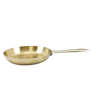 Brass Metal Fry <b>Pan</b> With Long Handle Gold Polish For Home Kitchen Cookware Stovetop Cooking <b>Pan</b> Durable Frying <b>Pans</b> - Product Image 3