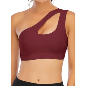 Soutien-gorge de sport à une épaule respirant léger pour femmes Style simple Activewear Option grande taille pour le yoga - Product Image 5