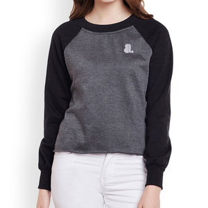 Nueva moda mujer raglán bordado Terry cuello redondo sudadera 300g tela peso impresión Digital invierno Casual mangas completas - Product Image 2
