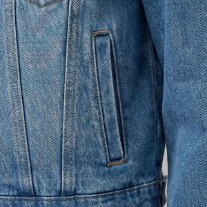 Veste en jean courte pour femmes, denim délavé tendance, manches longues, service OEM, vêtements décontractés tendance, couleur personnalisée - Product Image 5