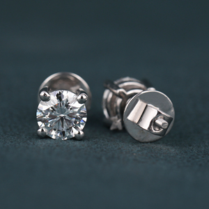 Luxueux diamant de laboratoire de coupe ronde 10KT or blanc diamant nouvelle conception personnalisée à la mode boucles d'oreilles à vis arrière pour les femmes - Product Image 3