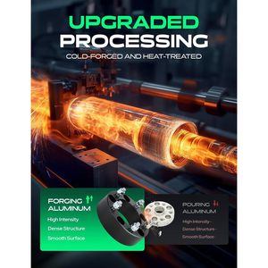 Vypart 4 pièces entretoises de roue centrées sur le moyeu en alliage d'aluminium 6061-T6 forgé CNC, 2 pouces 6x135mm, 50mm, avec goujons M14x1.5 et adaptateur de moyeu 87.1mm - Product Image 4