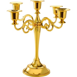 Portavelas de pilar de 7 brazos de Metal europeo, portavelas de Metal, portavelas cónico para centro de mesa de boda - Product Image 3