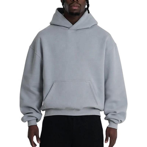 Hip Hop Hoodies Hommes Personnalisé Bouffée Impression 100% Coton Sans String Surdimensionné Blanc Poids Lourd Boxy Hommes Cropped Hoodies - Product Image 6