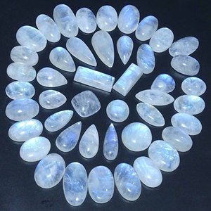 AAA+ Quality Natural <b>Rainbow</b> Moonstone Loose Cabochon Gemstone Free Size Gemstone Wholesale Lot for Fine Jewelry Making - Product Image 1