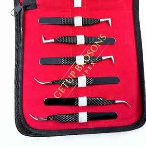 แหนบต่อขนตา GETUP BROSONS IMPEX สีดำเคลือบผงสีเงิน ปลายสแตนเลส ป้องกันไฟฟ้าสถิต ทนทาน เรียบลื่น ขนาด 10 มม. จับถนัดมือ - Product Image 4