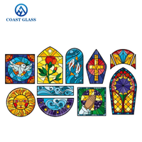 Vidrio para Púlpito de Iglesia, Arte Moderno en Vitral, Patrón Religioso, Vidrio Decorativo de Colores para Ventanas, Puertas y Claraboyas