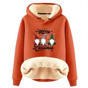 Unisex Santa Christmas Tree <b>Hoodie</b> with 3D Pattern Long Sleeves and French Fabric Hot Selling for Adults in Winter - Product Image 3
