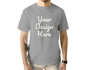 Camiseta gris de corte regular para hombre, diseño de letras con impresión personalizada, cuello redondo, manga corta, OEM, ODM, calidad premium - Product Image 1