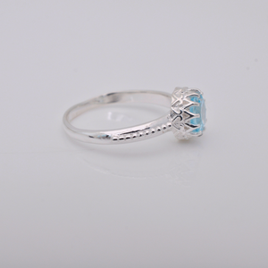 Hecho a mano 925 plata esterlina azul Topacio piedra preciosa anillo bisel ajuste joyería para mujer compromiso fiesta aniversario regalo Idea - Product Image 3