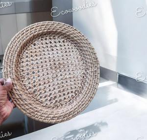 Best Selling Bamboo Rattan Serving Tray Handmade Fruit <b>Basket</b> Food Organizer for Snack Bread Wall Decor for Living Room Bathroom - Product Image 5