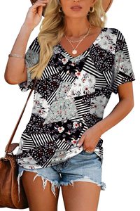 Camisetas de estilo ajustado para mujer personalizadas OEM 100% algodón estampado patrón para verano ropa de calle camisetas de verano pesadas para mujer - Product Image 5