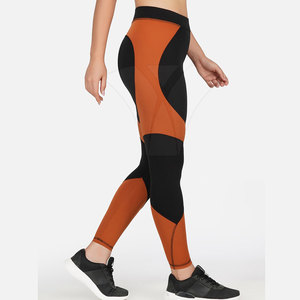 Leggings de sport en fibre de bambou et coton taille haute pour femmes Leggings d'entraînement longs en Spandex tricotés avec logo personnalisé sans couture pour l'été - Product Image 5