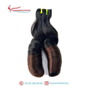 Extensión de cabello humano rizado hinchable vietnamita para hacer pelucas, máquina de trama, color Ombre, gran cantidad en el almacén - Product Image 3