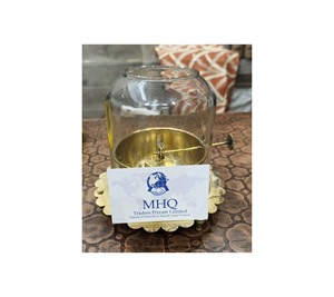 Directo de fábrica, venta al por mayor, nueva lámpara de hierro chapada en oro dorado Akhand Jyoti Diya, cubierta de cristal, lámpara de aceite de último diseño MHQ - Product Image 6