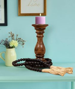 Soporte de vela quemada de 10 ", soporte de madera para estilo rural, Reiki, aromaterapia, Spa, sala de estar, decoración de mesa de madera para el hogar - Product Image 2
