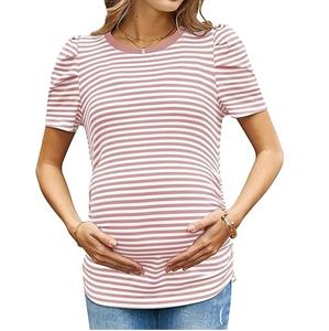 T-shirt de maternité d'été ample sans manches en coton 100% de haute qualité, à séchage rapide, avec impression de logo personnalisé, pour femmes enceintes - Vente en gros - Product Image 1