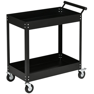 DURHAND Carro de herramientas de acero de 2 niveles, 84,5x84cm x 38, negro - Product Image 1